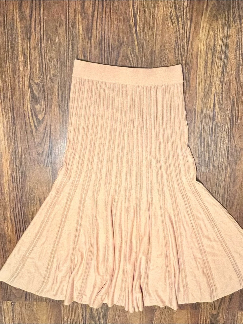 Express Cream Ribbed Circle Skirt